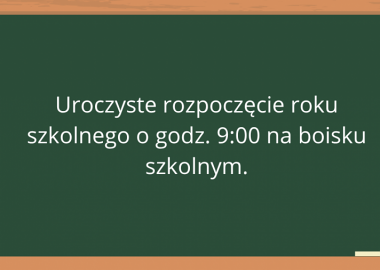 ROZPOCZĘCIE ROKU SZKOLNEGO 2026/2027